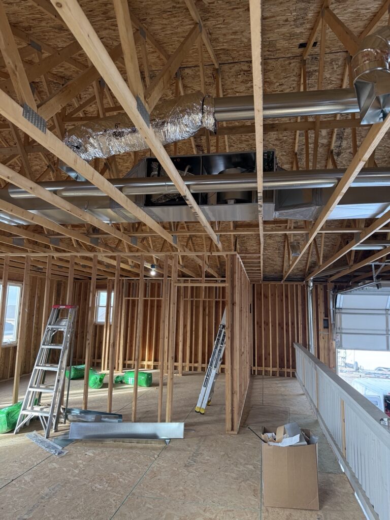 New construction HVAC ductwork installation by Advise Heating & Air